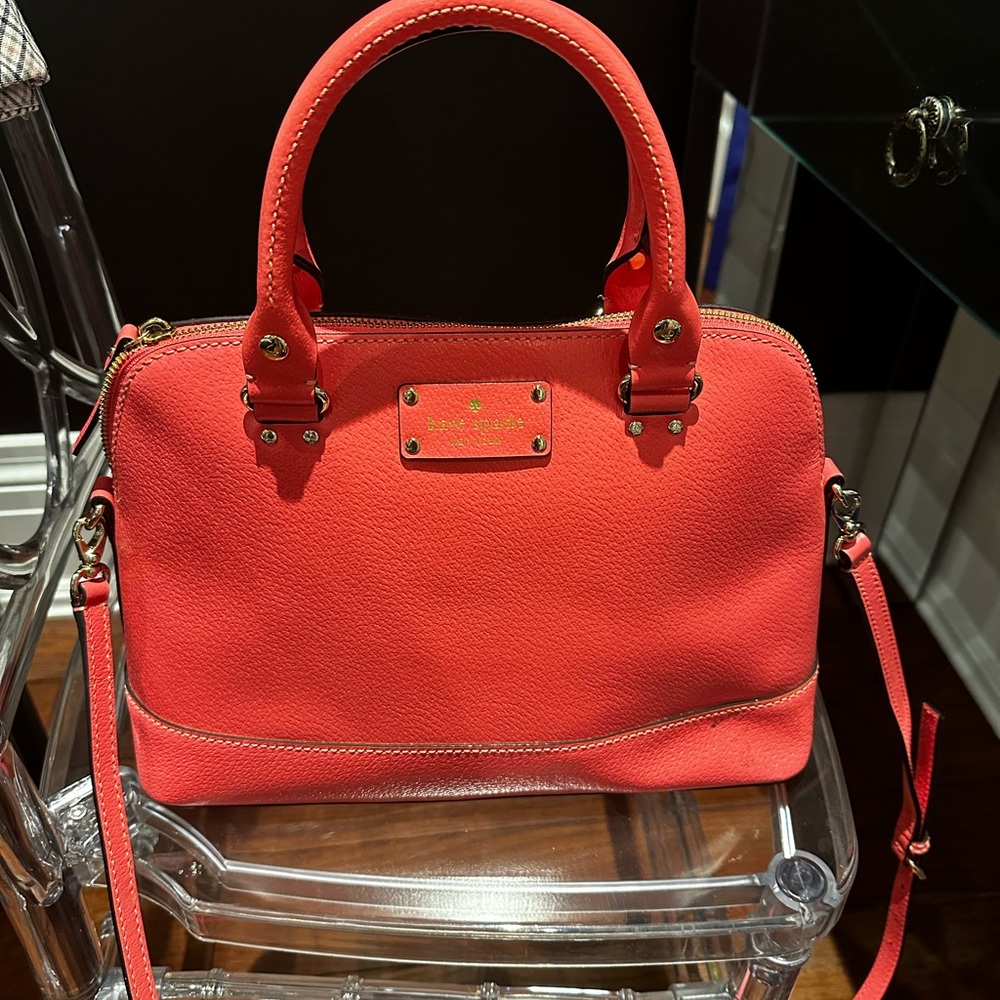 Kate Spade Coral Satchel Bag with Structured Design